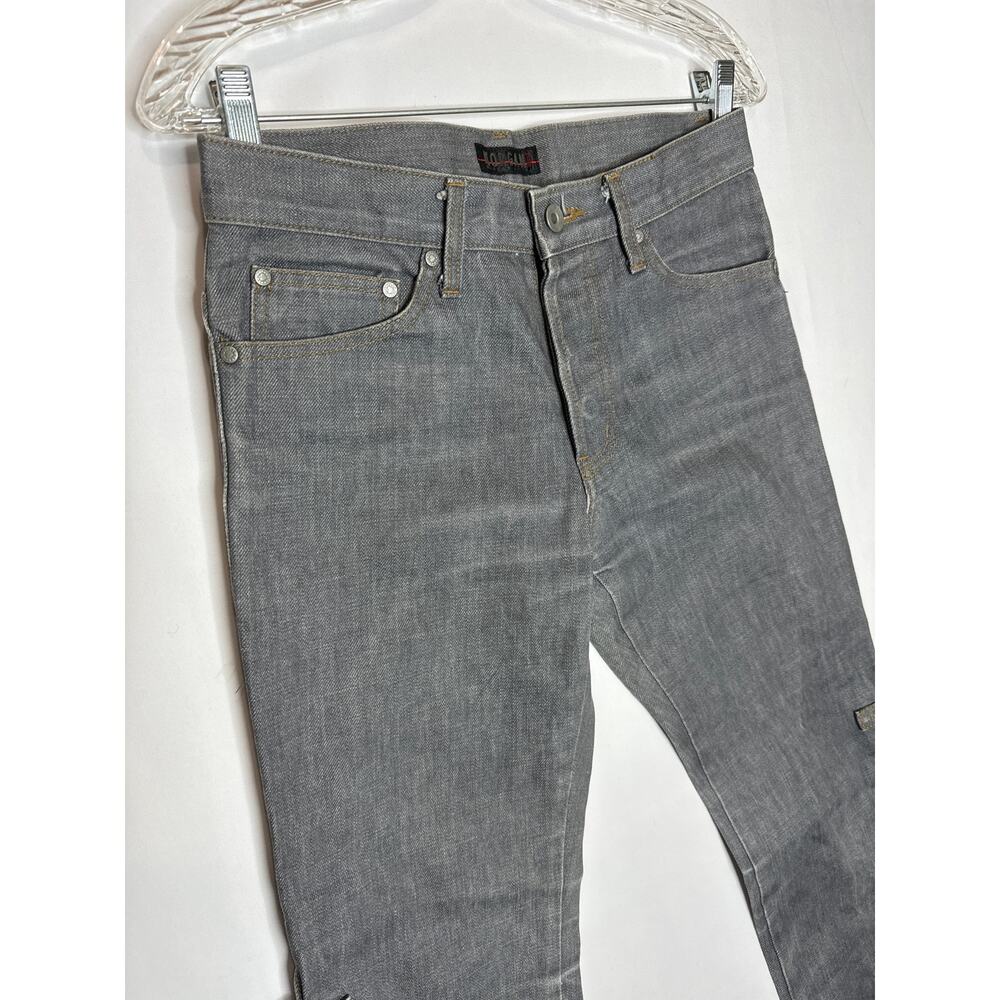 Morgan de Toi Homme Y2K Buckle Strap Jeans Gray Denim Pants small - Picture 4 of 14